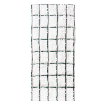 Ritz Cafe Check Kitchen Towel White Ground/Hunter/Putty Check, PK12 9850148